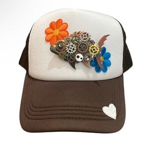 Custom Steampunk Fish Brooch Trucker Hat